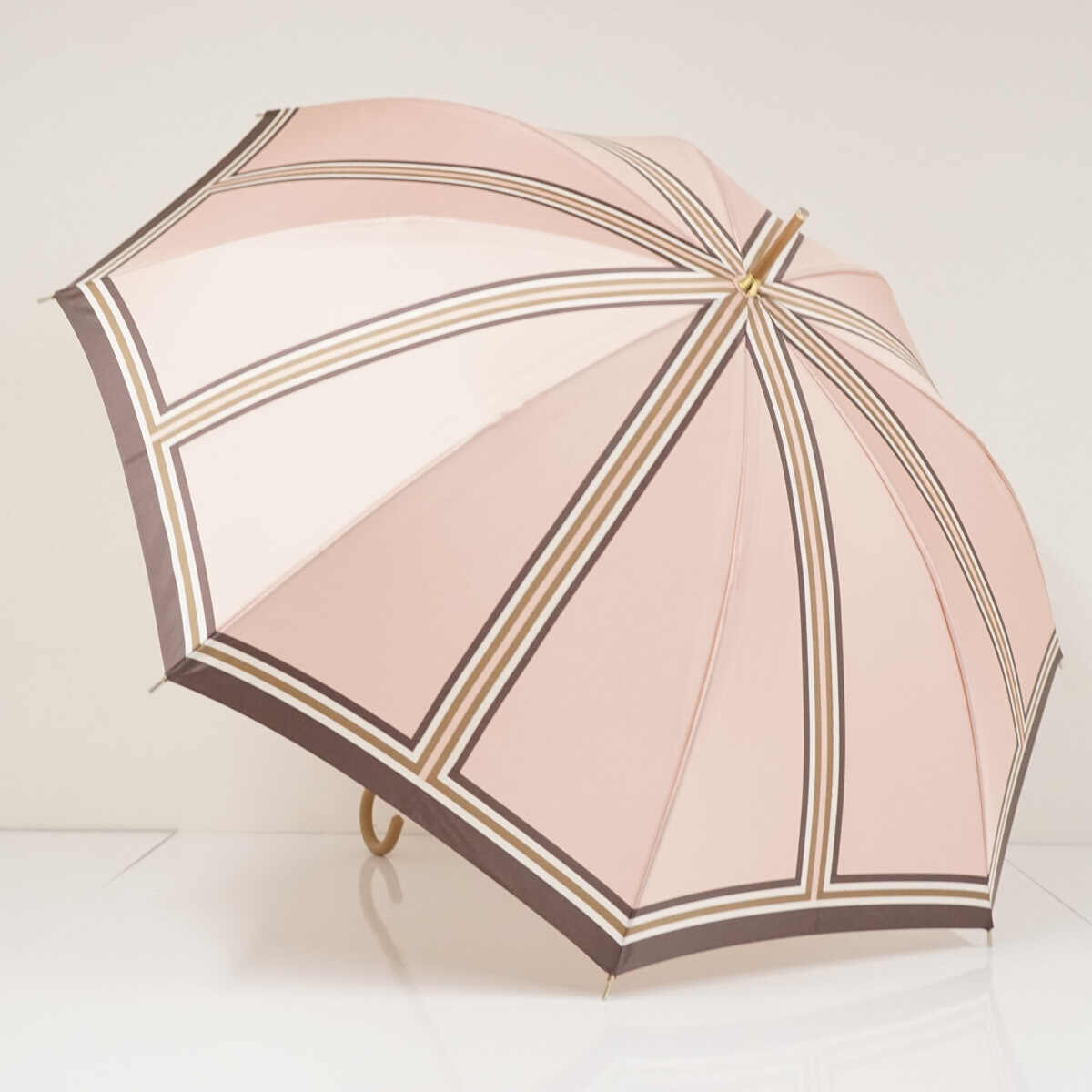傘 LANVIN COLLECTION ランバンコレクション USED美品 JLプリント ピンク レディース グラス骨 60cm S3955
