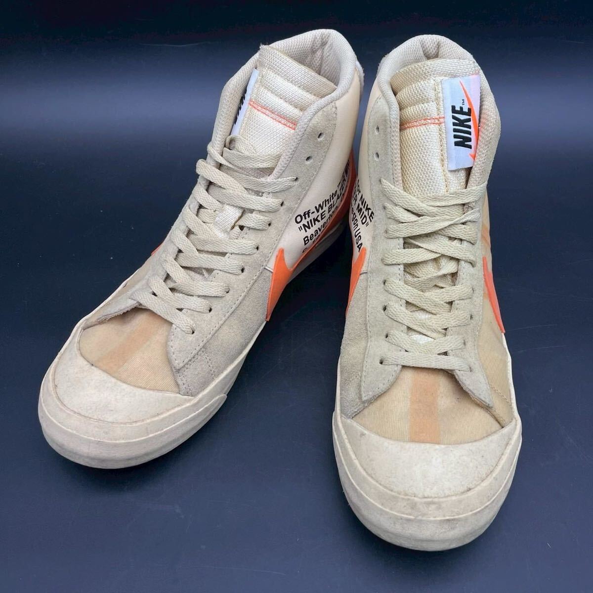 CV0413-84-3 NIKE 28.0cm ハイカットスニーカー シューズ 靴 AA3832-700 off-white FA18-MNSBSK-774 10#-11# ベージュ×オレンジ 100サイズ