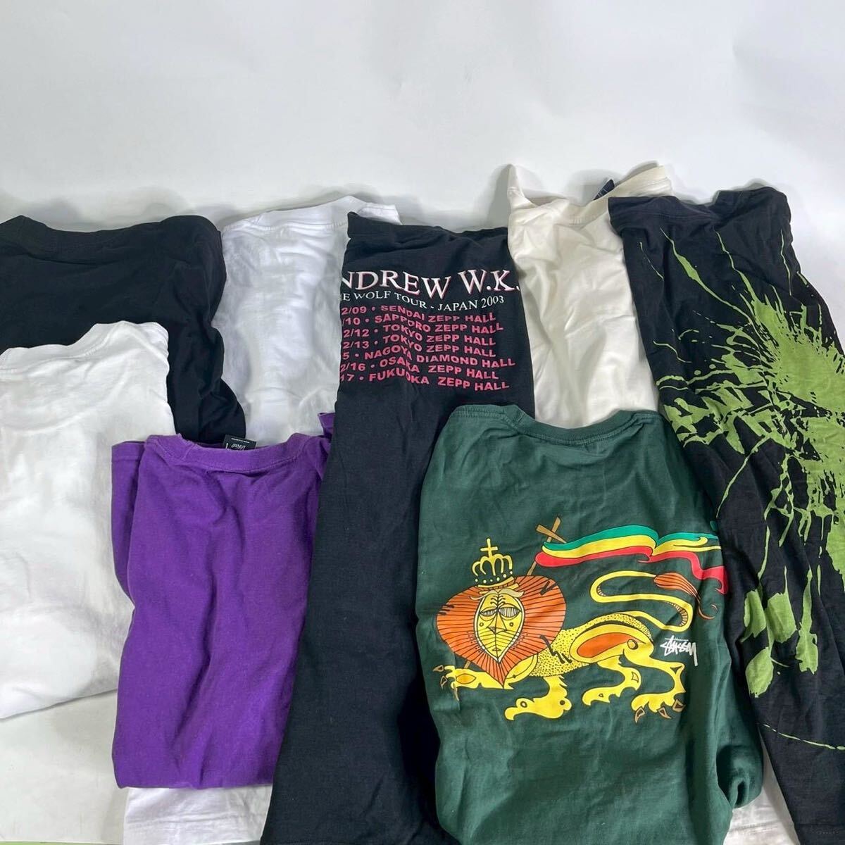A0414-1-4 一部未使用 プリントTシャツ まとめ S・L・XLサイズ COMMEdesGARCONS ギャルソン Stussy ストゥーシー USA 半袖 長袖 100サイズ