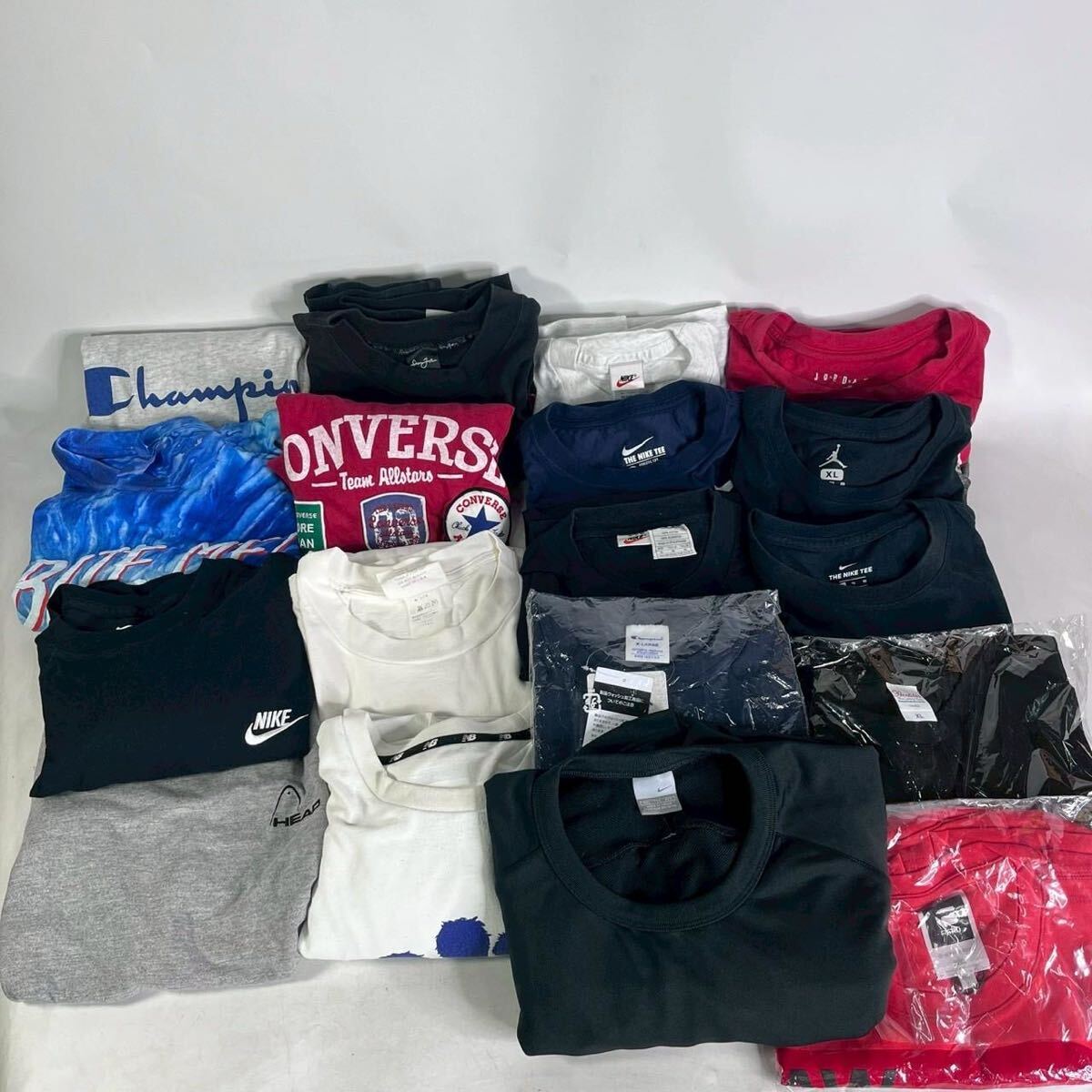A0414-2-4 一部未使用 Tシャツ XL・2XLサイズ まとめ Champion NIKE JORDAN G-STAR RAW プリント ロゴ ワッペン 半袖 長袖 120サイズ