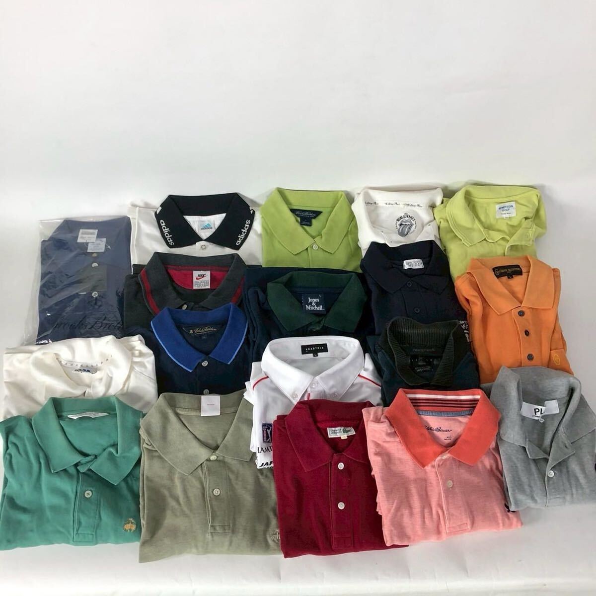 A0417-8-4 一部未使用 ポロシャツ Lサイズ まとめ ギャルソン EddieBauer NIKE RollingStones ベネトン adidas BrooksBrothers 120サイズ