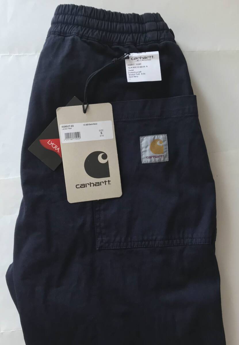 美品19,800円★LAWTON PANT★正規Carhartt WIP★Work in Progress★カーハート★sizeS★ネイビー★快適ゴムウエスト★スラックス★チノパン