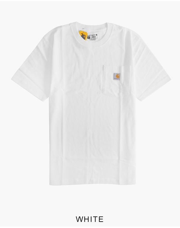 アウトレット 未使用 カーハート Tシャツ K87 無地 カットソー メンズ 半袖 carhartt ホワイト 白 Sサイズ 1円出品 [260518-31]