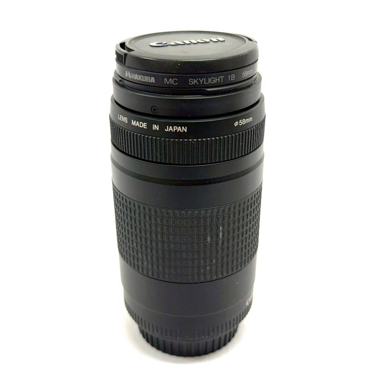 1円スタート！ Canon ZOOM LENS EF75-300mm 1:4-5.6 Ⅱ HAKUBA 1B 58mm付き 中古 1眼レフ レンズ