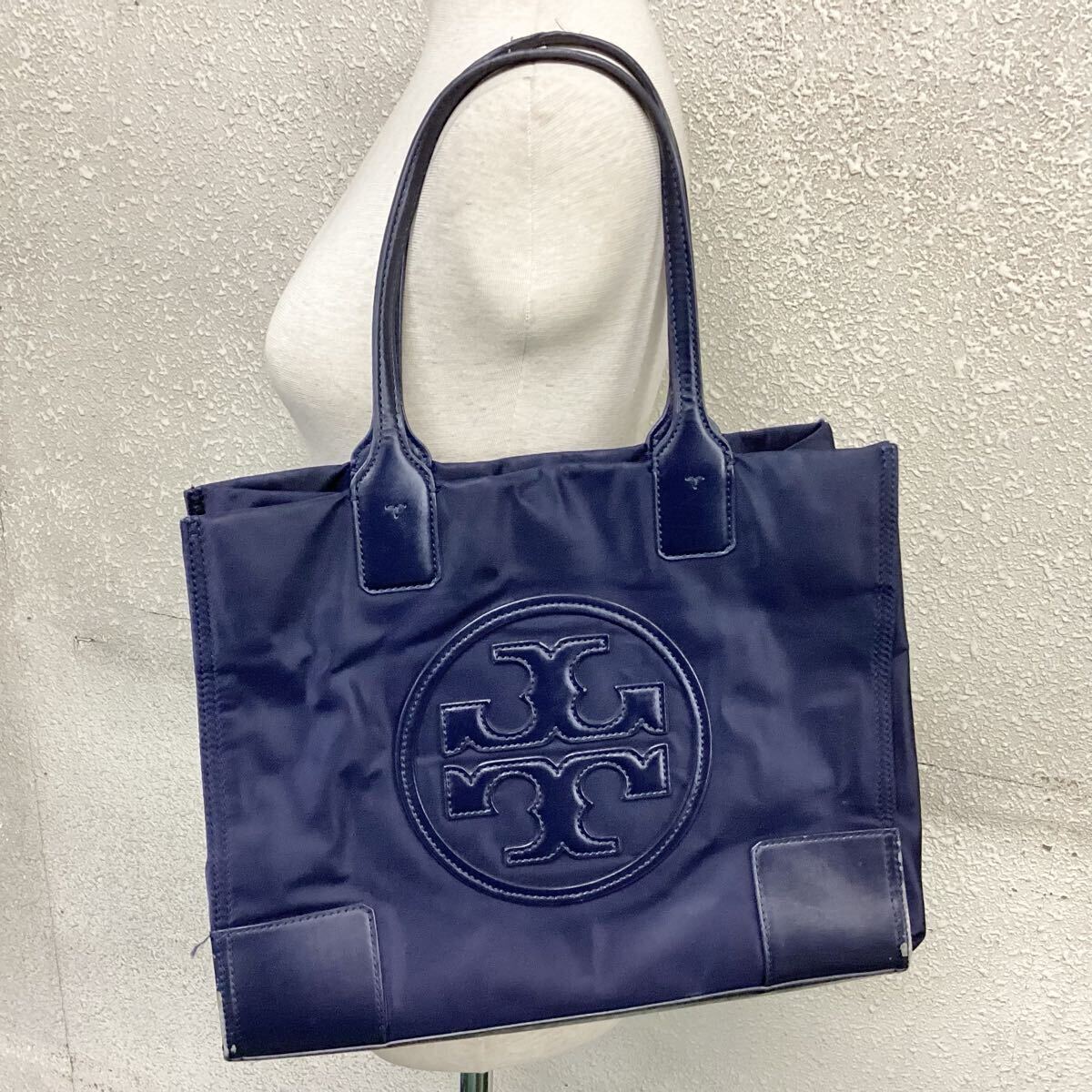 TORY BURCH トリーバーチ トートバッグ ハンドバッグ かばん 鞄 レザー ナイロン ロゴ ネイビー レディース ファッション 