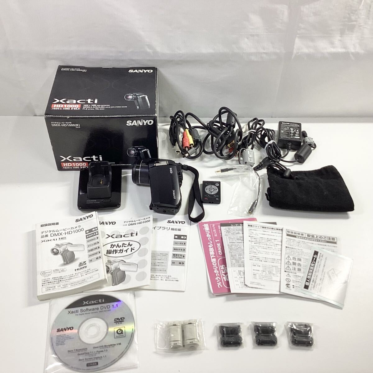 【動作品】SANYO サンヨー Xacti ザクティ デジタルムービーカメラ DMX-HD1000(K) ブラック 黒 フルハイビジョン 1920×1080 HD F1.8 