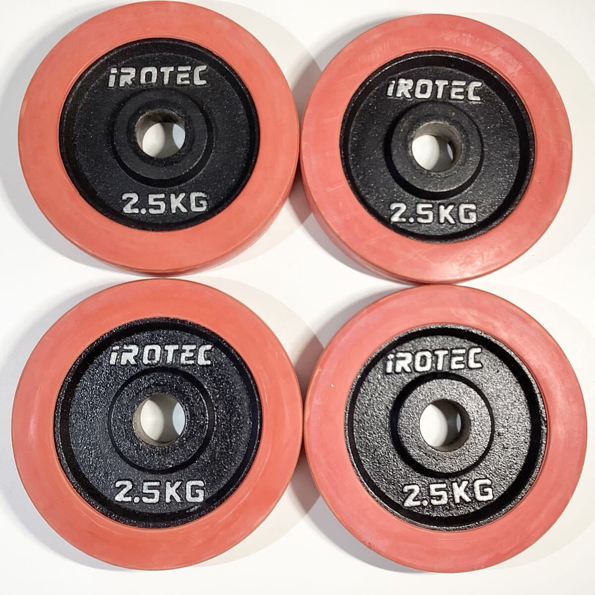 IROTEC 2.5kg ラバープレート 4枚 セット ダンベル トレーニング 筋トレ まとめ 中古品 計10kg マッスル 筋肉 ダイエット 健康 スポーツ