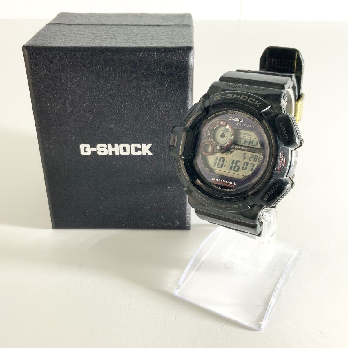 【稼働品】CASIO カシオ 腕時計 G-SHOCK GW-9300 ブラック デジタル文字盤 電波ソーラー マッドマン メンズ 箱付き 中古品