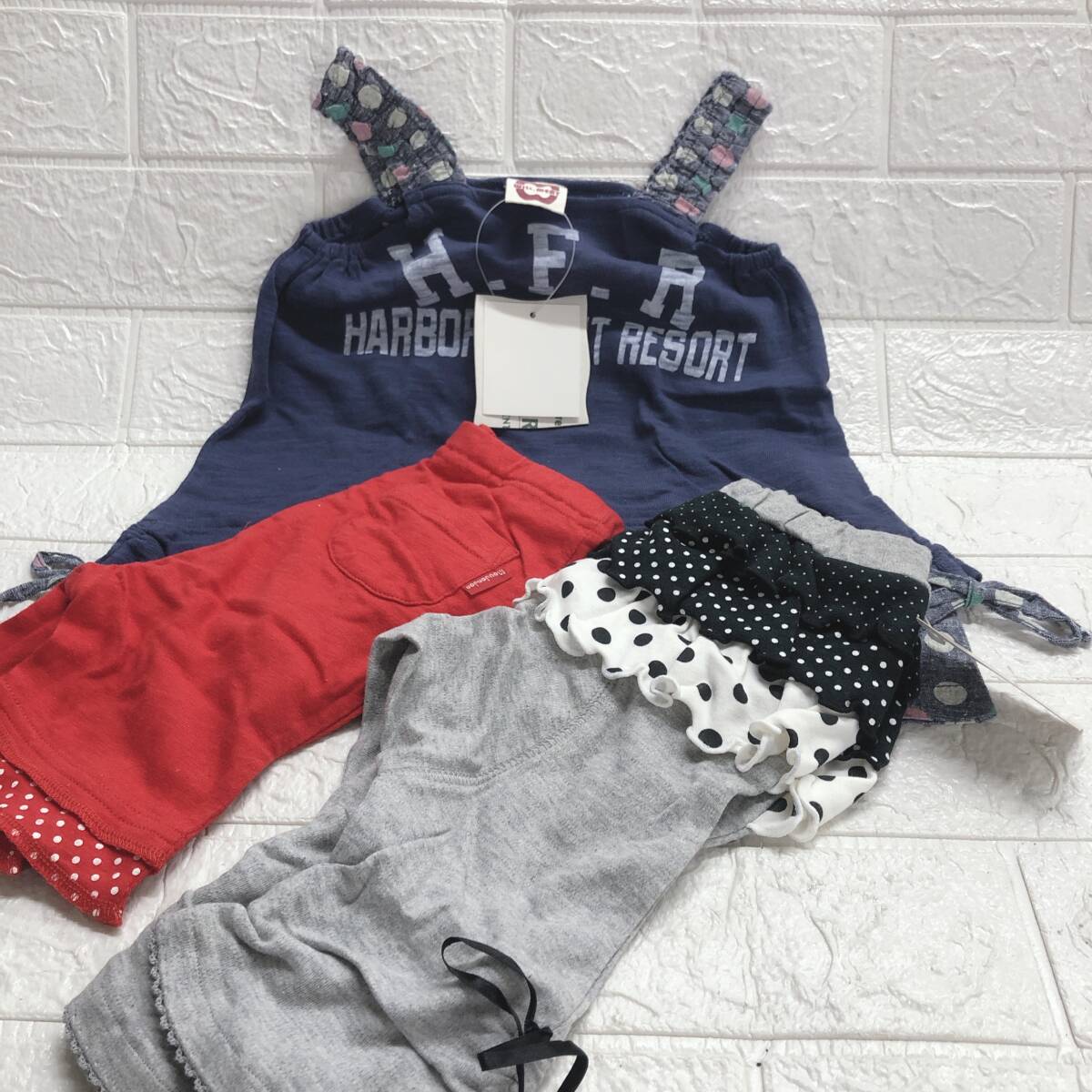★【在庫処分価格】子供服 レギンス ボトムス ワンピース 80㎝ 3点 子供 キッズ ベビー まとめ売り 経年保管品 現状品☆T5-1245J