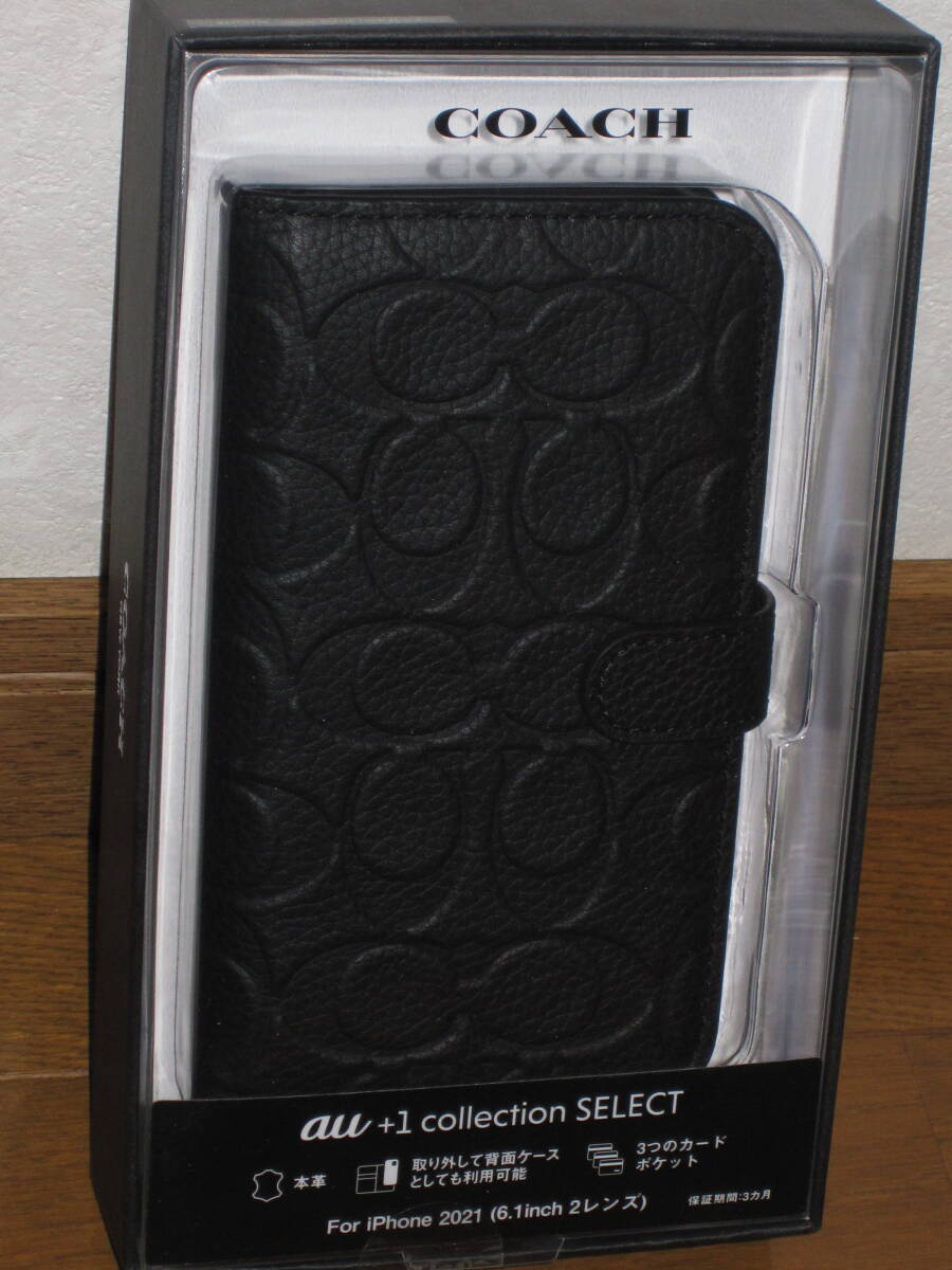 新品★高級本革仕様　COACH コーチ シグネチャー キャンバス iPhone1１ ２カメラ用 スマホカバー 手帳型　