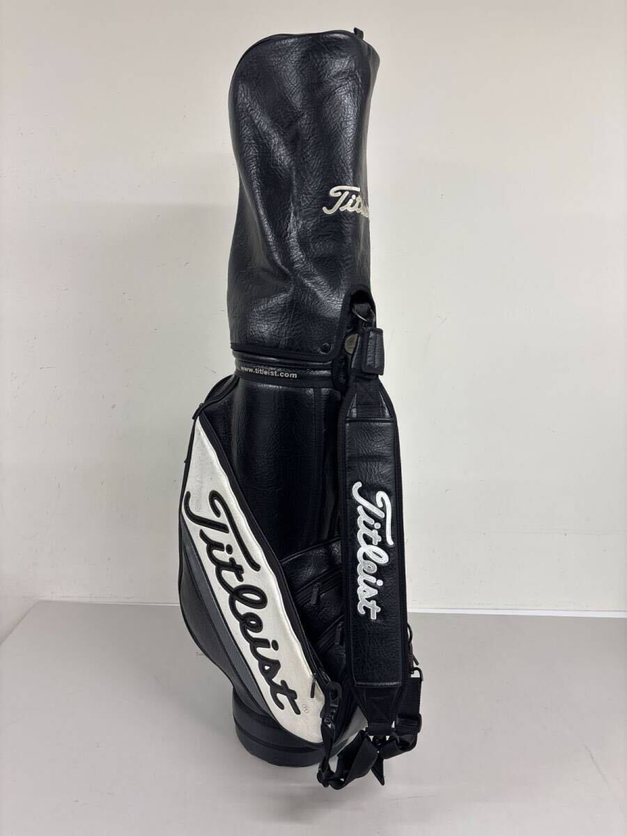 ★★送料無料【重厚感】Titleist タイトリスト キャディバッグ 本革 3点式 ブラック　#shi1