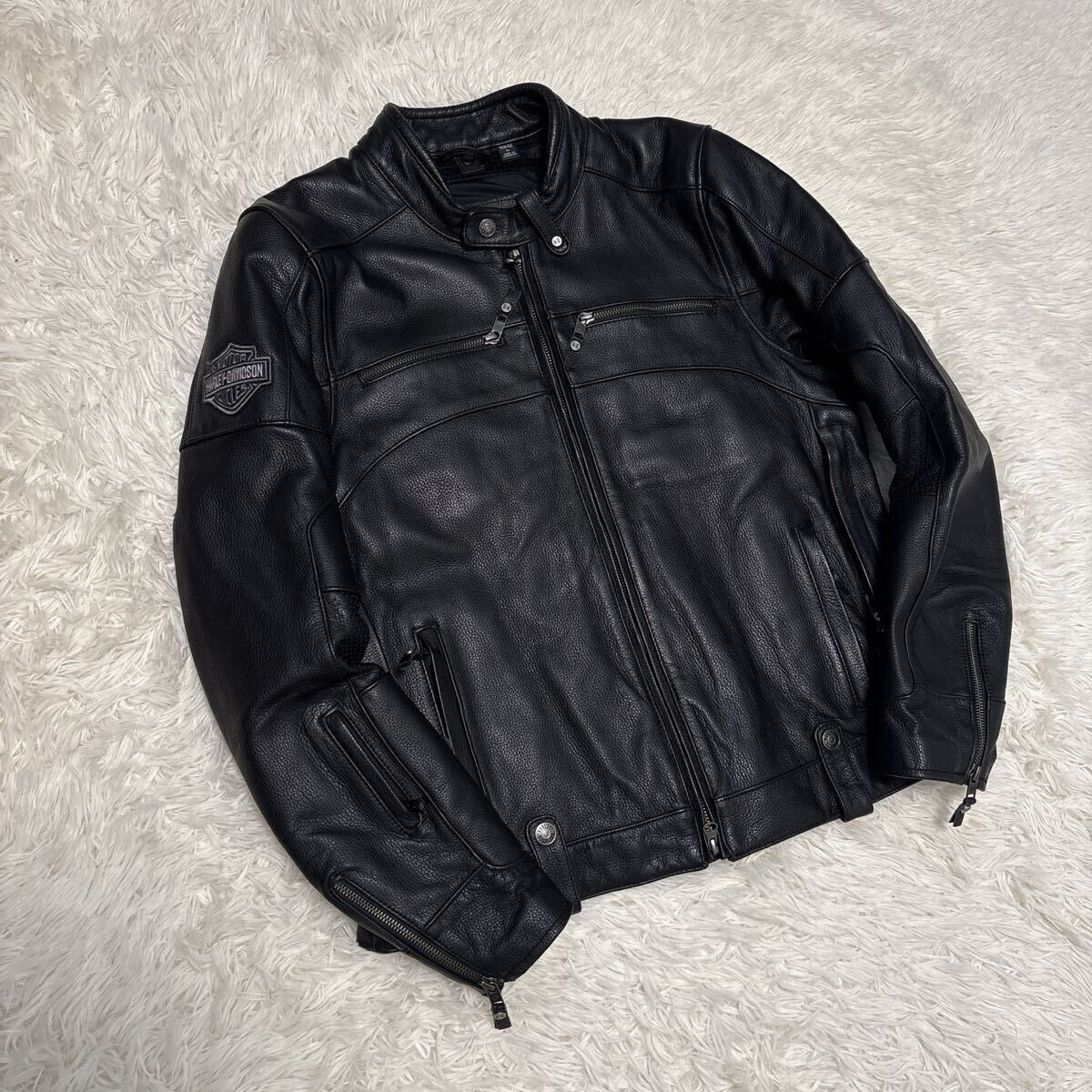 Harley-Davidson ハーレーダビッドソン　牛革　レザージャケット　定番　黒　L ブラック　天然牛革　本革　バイク 98045 19VM スイング