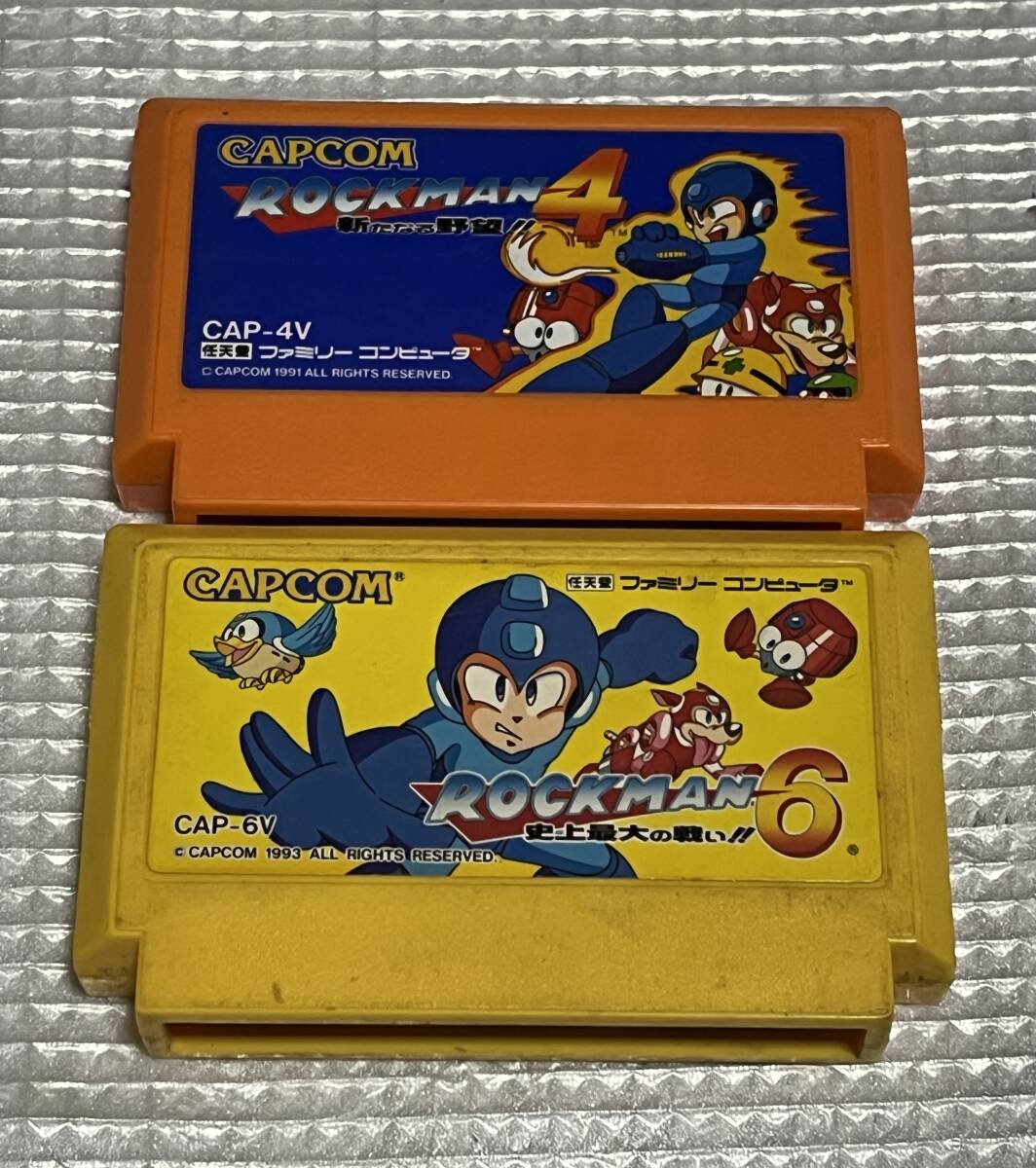 k0522:ファミコン　ロックマン4+ロックマン6　2本セット　※起動確認済み