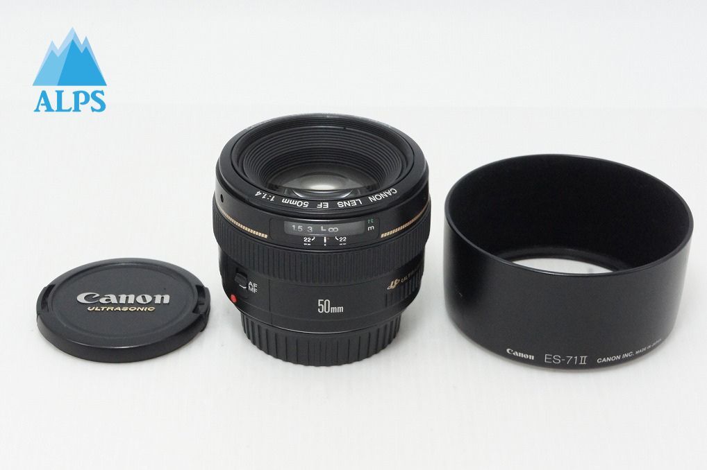 美品 Canon キヤノン EF 50mm F1.4 USM フルサイズ 単焦点レンズ フード付 260501o【アルプスカメラ】