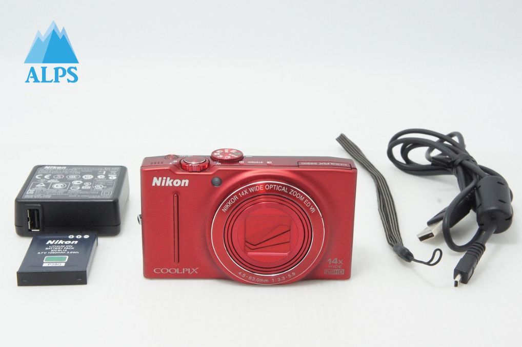 訳あり品 Nikon ニコン COOLPIX S8200 コンパクトデジタルカメラ ブリリアントレッド 260508i【アルプスカメラ】