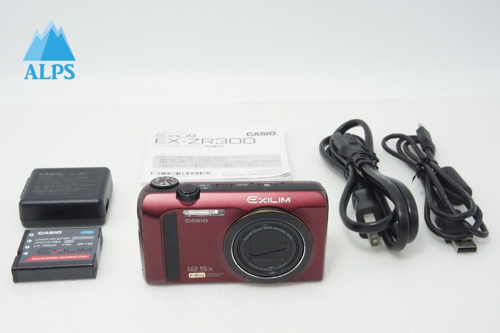 良品 CASIO カシオ HIGH SPEED EXILIM EX-ZR300 コンパクトデジタルカメラ レッド 260508o【アルプスカメラ】