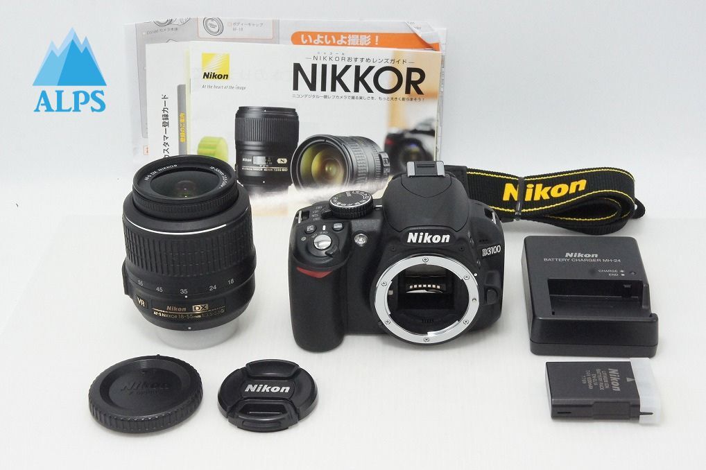 新品級 Nikon ニコン D3100 ボディ + AF-S DX 18-55mm VR レンズキット デジタル一眼レフカメラ 260514d【アルプスカメラ】