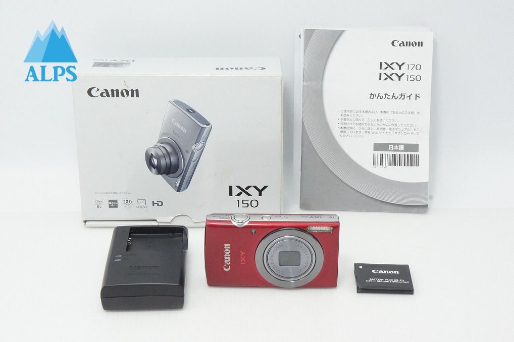 良品 Canon キヤノン IXY 150 コンパクトデジタルカメラ レッド 元箱付 260512e【アルプスカメラ】