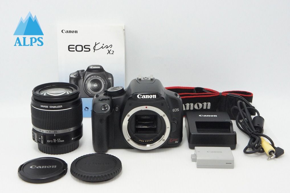 Canon キヤノン EOS Kiss X2 レンズキット (EF-S 18-55mm F3.5-5.6 IS) デジタル一眼レフカメラ 260526d【アルプスカメラ】