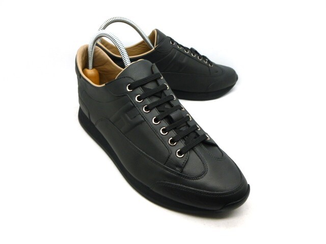 ◆本物保証◆エルメス/HERMES◆約15万円◆メンズ/トレイル/バウンシング/スニーカー/レザー/シューズ/革/靴/黒/約26.5～27㎝★☆極美品☆★