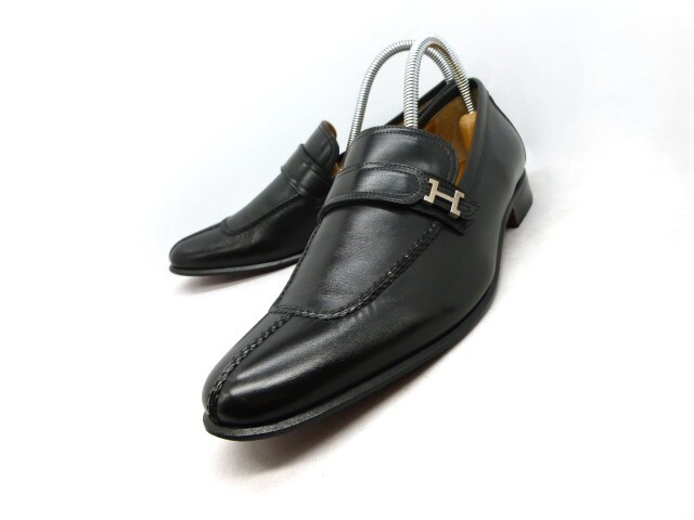 ■本物保証■エルメス/hermes/メンズ/ジョヴァンニ/ビジネス/ローファー/モカシン/レザー/ドレス/シューズ/革靴/26.5cm前後★☆極美品☆★