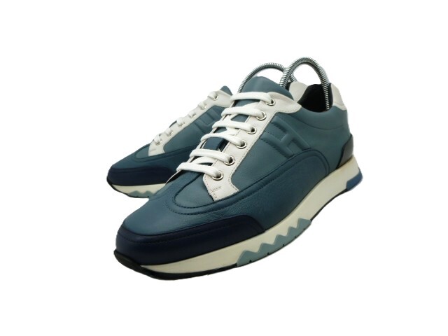 ◆本物保証◆エルメス/HERMES◆約17万円◆メンズ◆春夏◆トレイル/バウンシング/スニーカー/レザー/シューズ/革/靴/約26.5～27㎝★極美品★