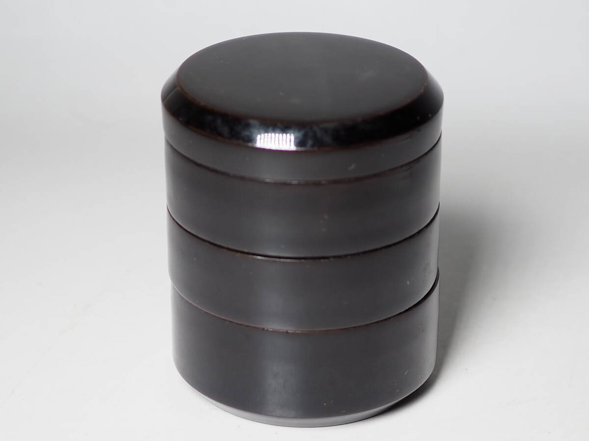茶道具 黒塗 重香合 茶道　漆器　紙箱入り