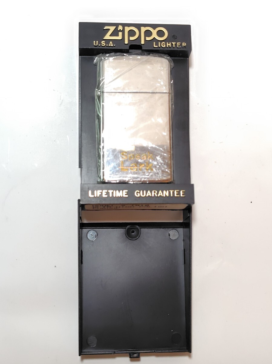 ★美品★zippo Speak LARK 限定品 ラーク 年代物 1992年製 Lark スリム タバコ銘柄 デットストックシルバーインナー 同年代 1992年 #S64