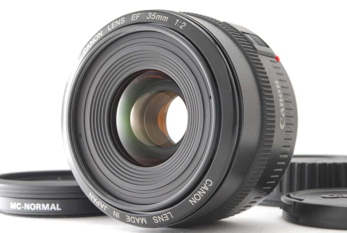 #372【美品】キヤノン EF 35mm f/2 広角・標準レンズ　フィルター・フード付き