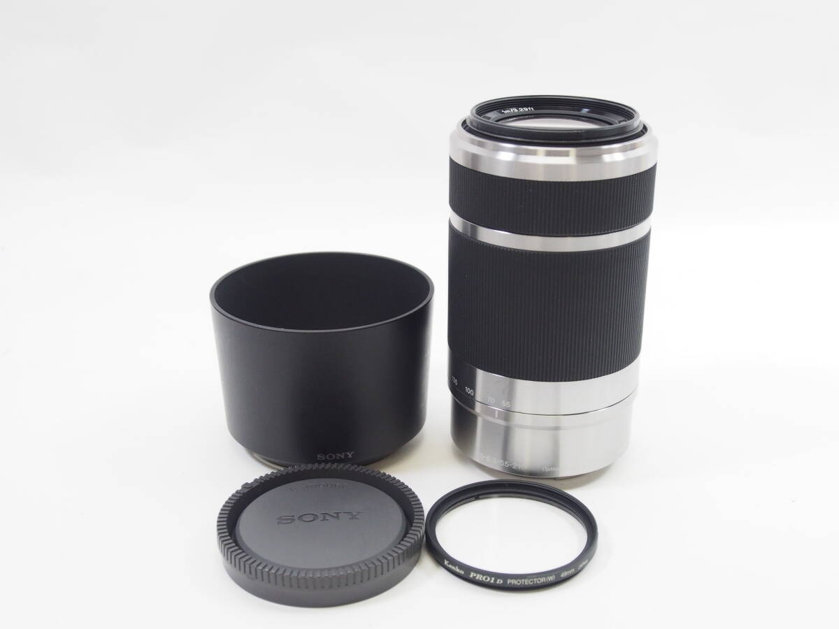 ◎SONY ソニー E 55-210mm F4.5-6.3 OSS SEL55210（フード・フィルター・リアキャップ付）