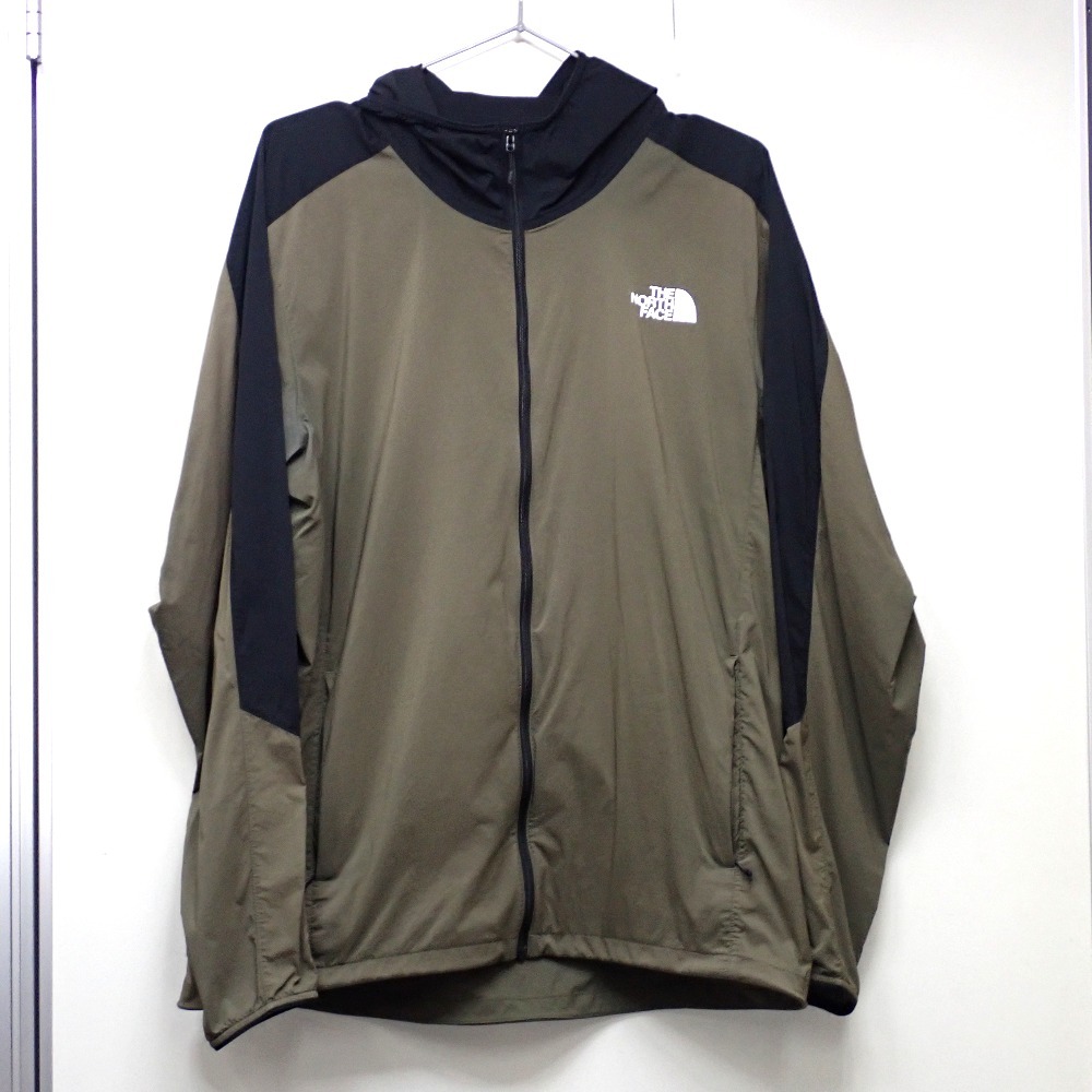 Ft1347131 ザ・ノースフェイス ナイロンジャケット エニータイムウィンドフーディ NP72184 カーキ/黒 #L メンズ THE NORTH FACE 中古