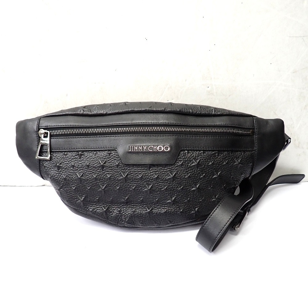 Ft642932 ジミーチュウ ボディバッグ スターエンボス ブラック メンズ JIMMY CHOO 中古