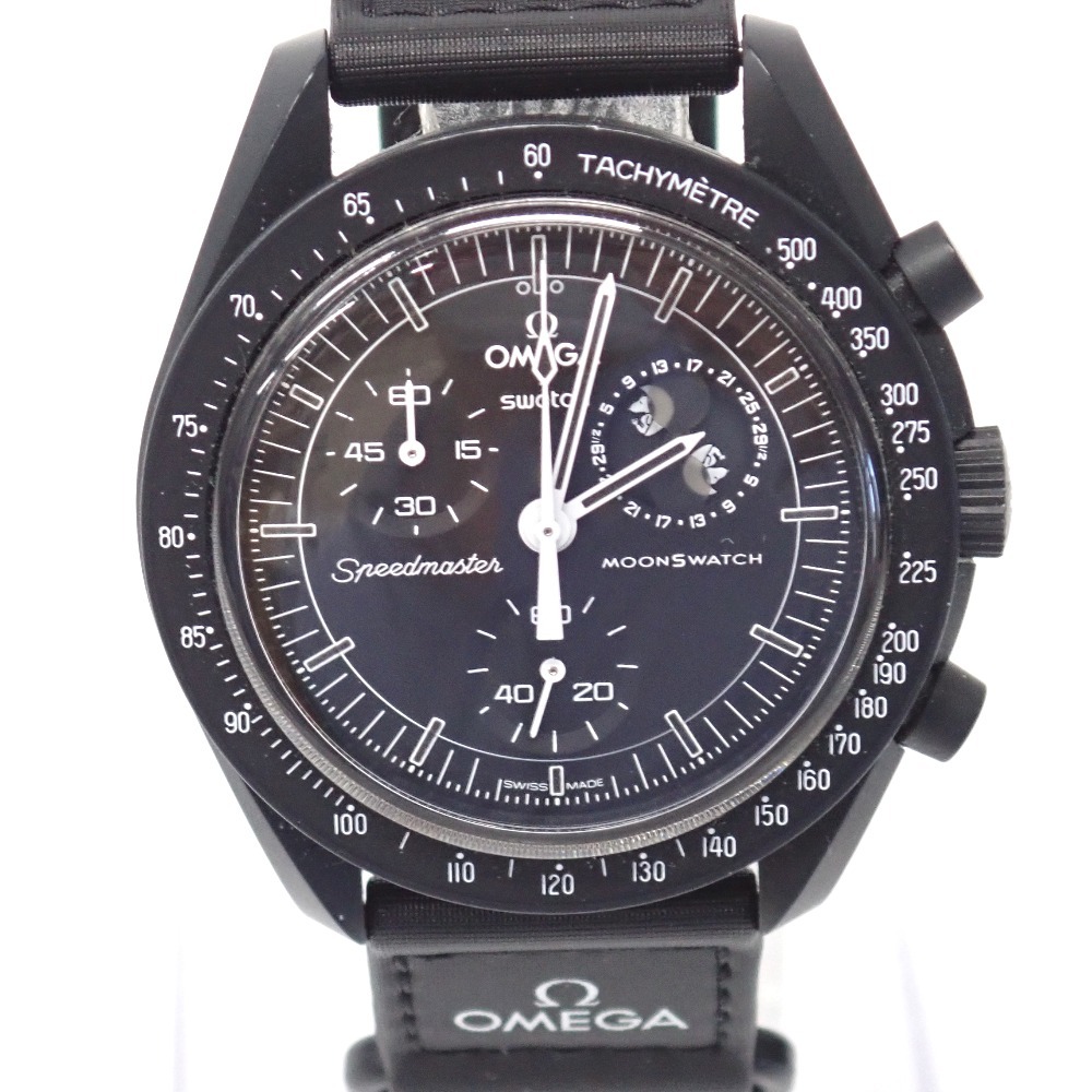 Ft1343981 オメガ 腕時計 スウォッチ コラボ MISSION TO THE MOONPHASE スヌーピー ホワイト系文字盤 メンズ OMEGA 中古