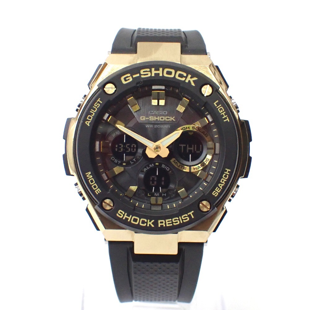 Ft1329101 カシオ 腕時計 G-SHOCK ジーショック Gスチール GST-S100G ブラック/ゴールド メンズ CASIO 中古