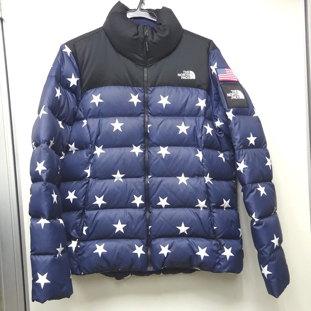 Ft1153681 ザ・ノースフェイス ダウンジャケット 星条旗 ヌプシジャケット ネイビー #L/G ユニセックス THE NORTH FACE 中古