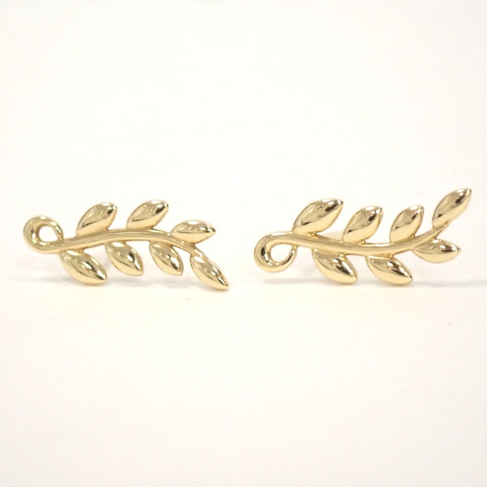 Th1014162 ティファニー パロマ・ピカソ オリーブ リーフ クライマー ピアス K18イエローゴールド TIFFANY&Co. 美品・中古