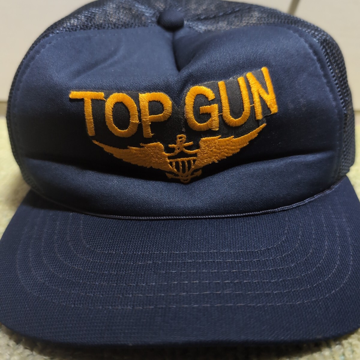 当時物 1986年代 TOP GUN トップガン メッシュキャップ 帽子 ネイビー トム・クルーズ ビンテージ コレクション