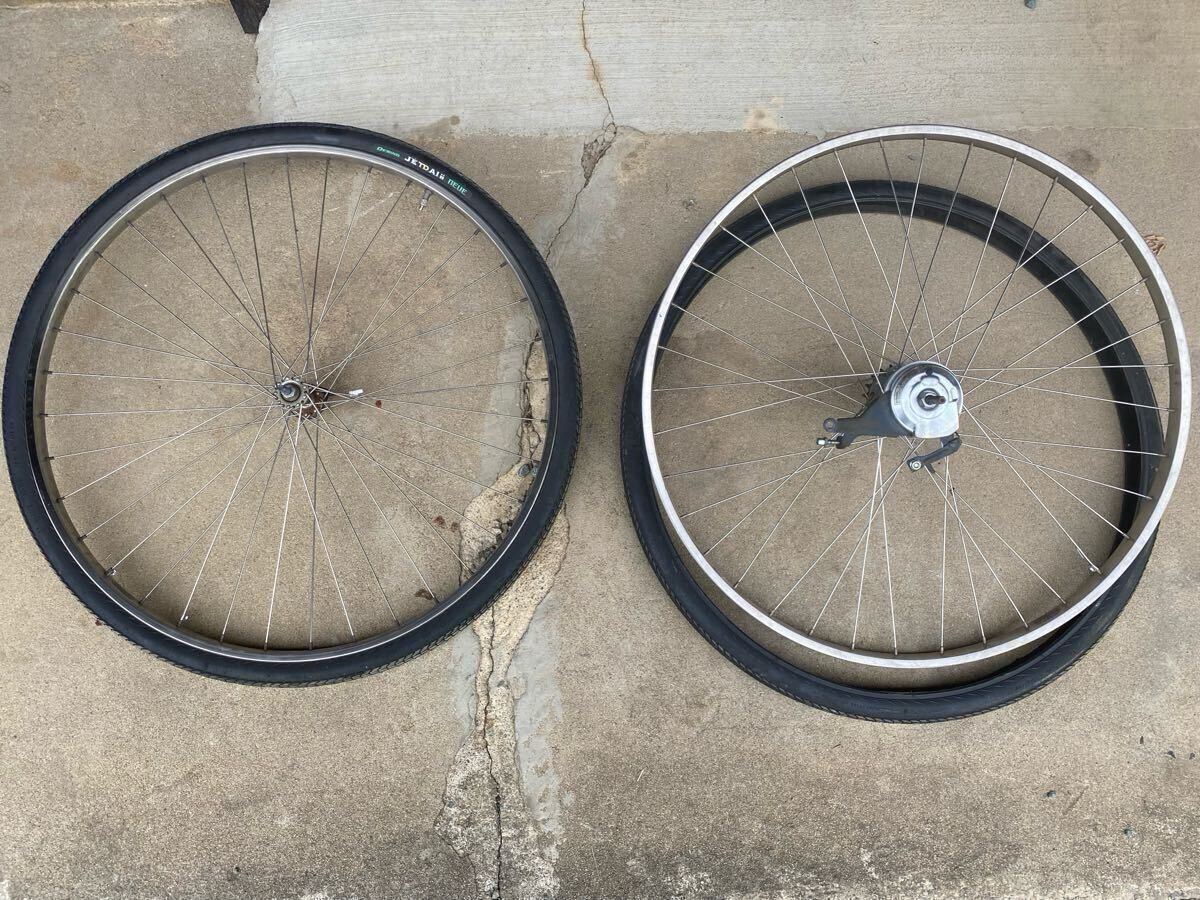 YAMAHA PAS CITY 電動自転車　部品　27インチ　前後ホイール　タイヤ付き　現状渡し　動作未確認