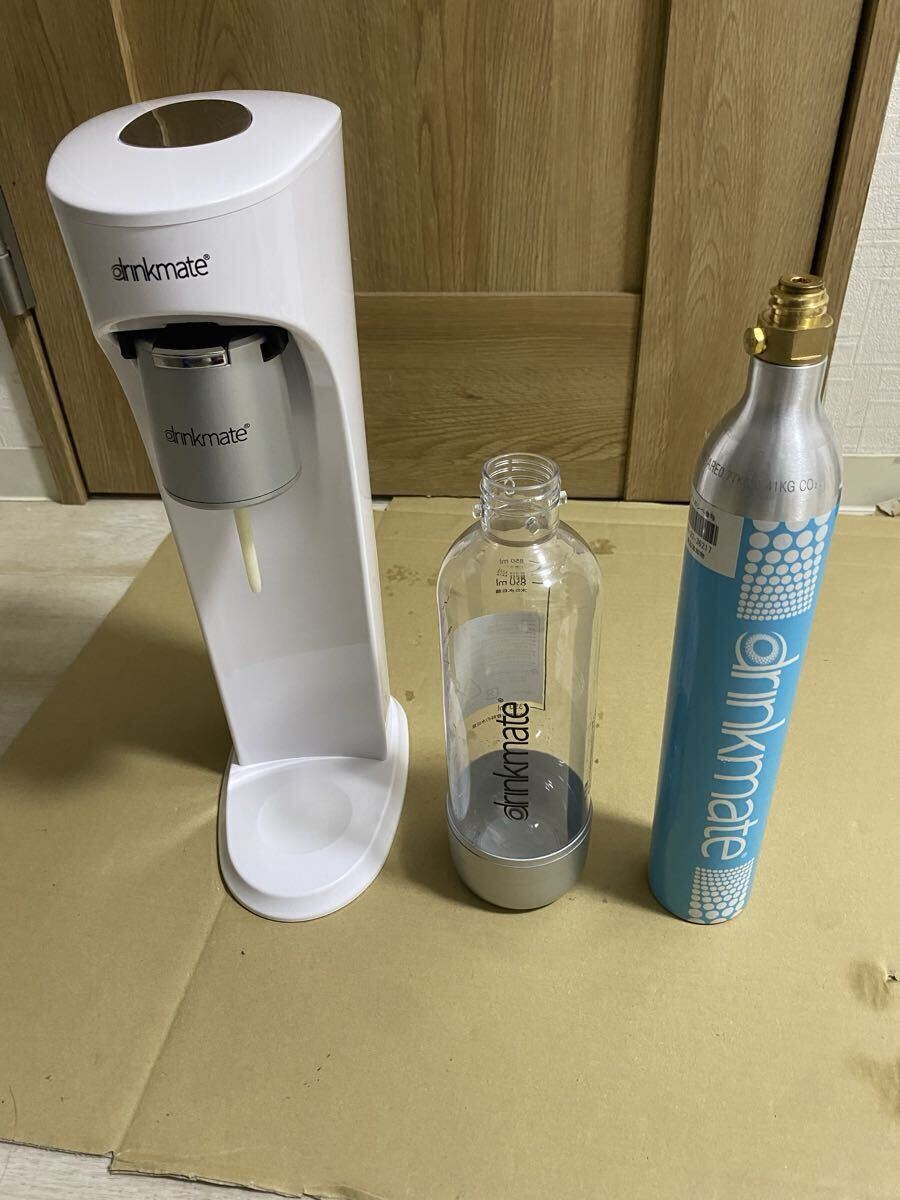 drinkmate ドリンクメイト 炭酸水メーカー ホワイト ボトル ガスシリンダー(空)　動作未確認　現状品