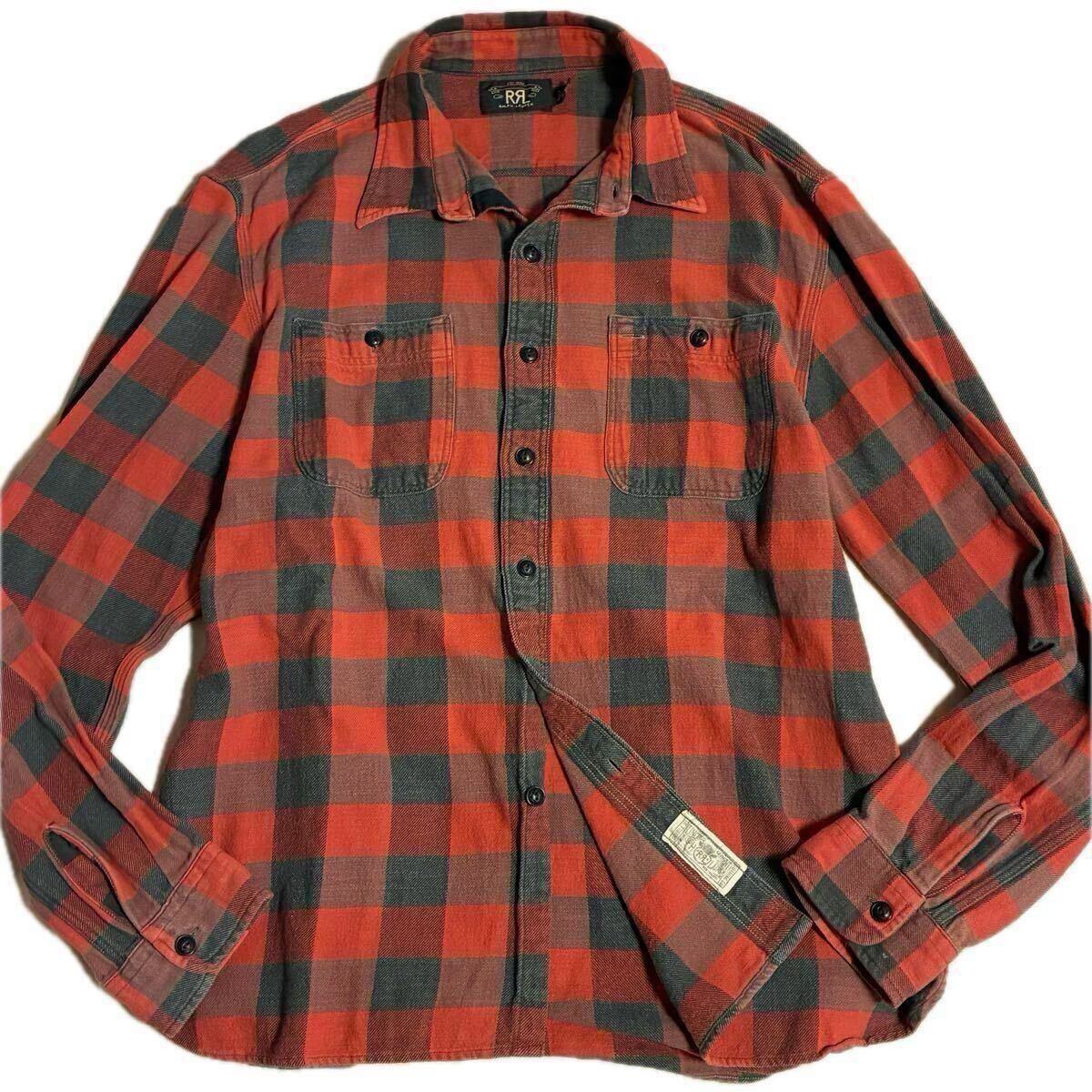 XLサイズ 美品 RRL BUFFALO PLAID WORK SHIRT ダブルアールエル ベッカム着用 チェック ワーク シャツ 