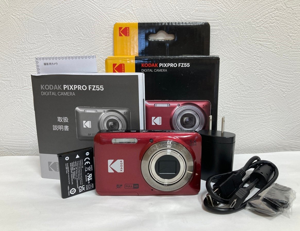 KODAK コダック / PIXPRO FZ55 デジタルカメラ / コンパクトデジタルカメラ / 5倍光学ズーム / レッド / コンデジ