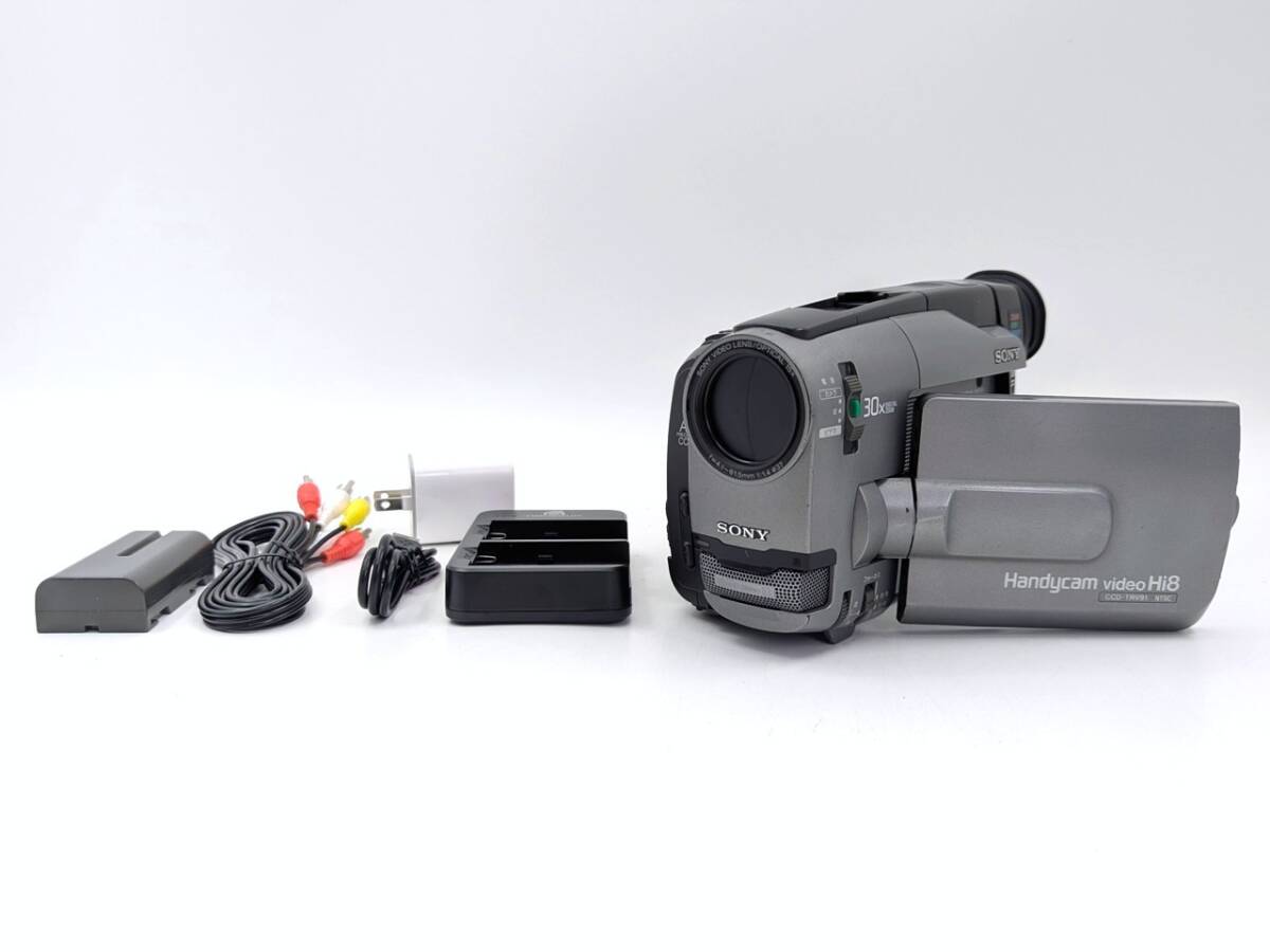 ★☆中古 良品 SONY CCD-TRV91 ソニー ビデオカメラ ハンディカム 動作確認/点検清掃済 Video8/Hi8の8mmテープのダビングに SA-7-2☆★