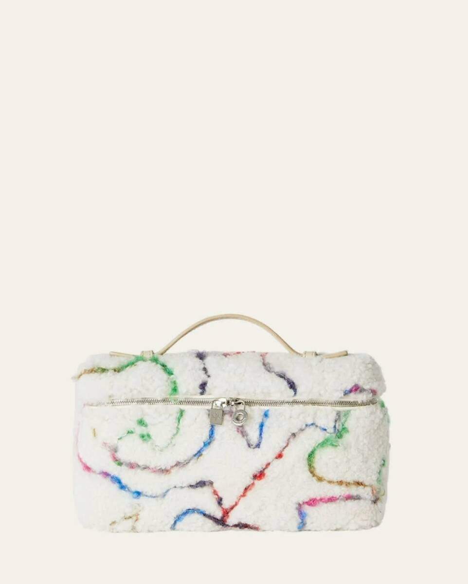 約78万 LORO PIANA Extra Pocket L19 ロロピアーナ エクストラ ポケット ムートン シアリング マルチカラー 2WAY ハンド ショルダーバッグ