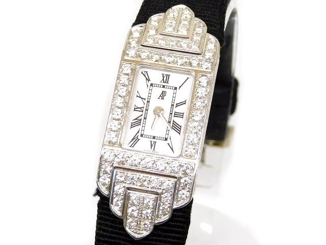 オーデマ・ピゲ AUDEMARS PIGUET ■ チャールストン 67028BC ダイヤ レディース 時計 K18 WG ホワイトゴールド クォーツ □7I8ES● イ10000