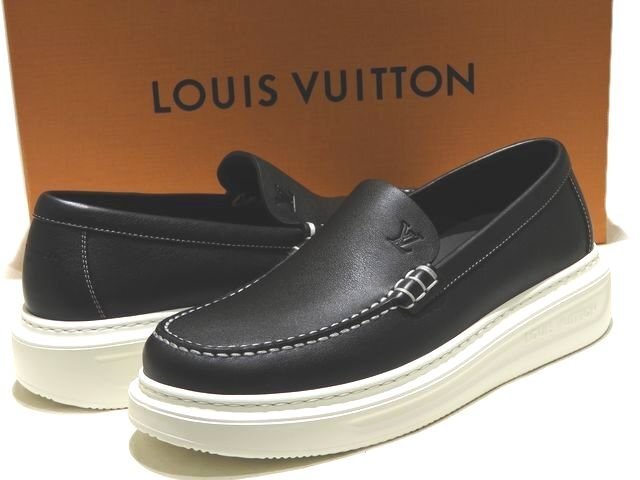 新品同様 ヴィトン 1AKB1B ビバリーヒルズ ローファー ☆ 6 1/2 メンズ スリッポン シューズ スニーカー LOUIS VUITTON FA0216 ▼8E