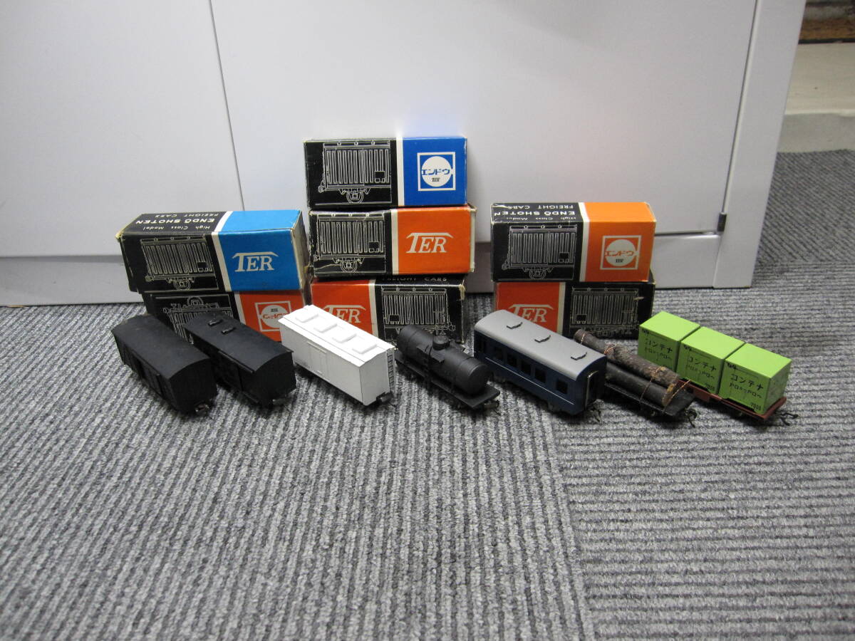 ★#460P 【長期保管品】遠藤商店 模型電車各種7両1セットで 貨物車 コンテナ車他