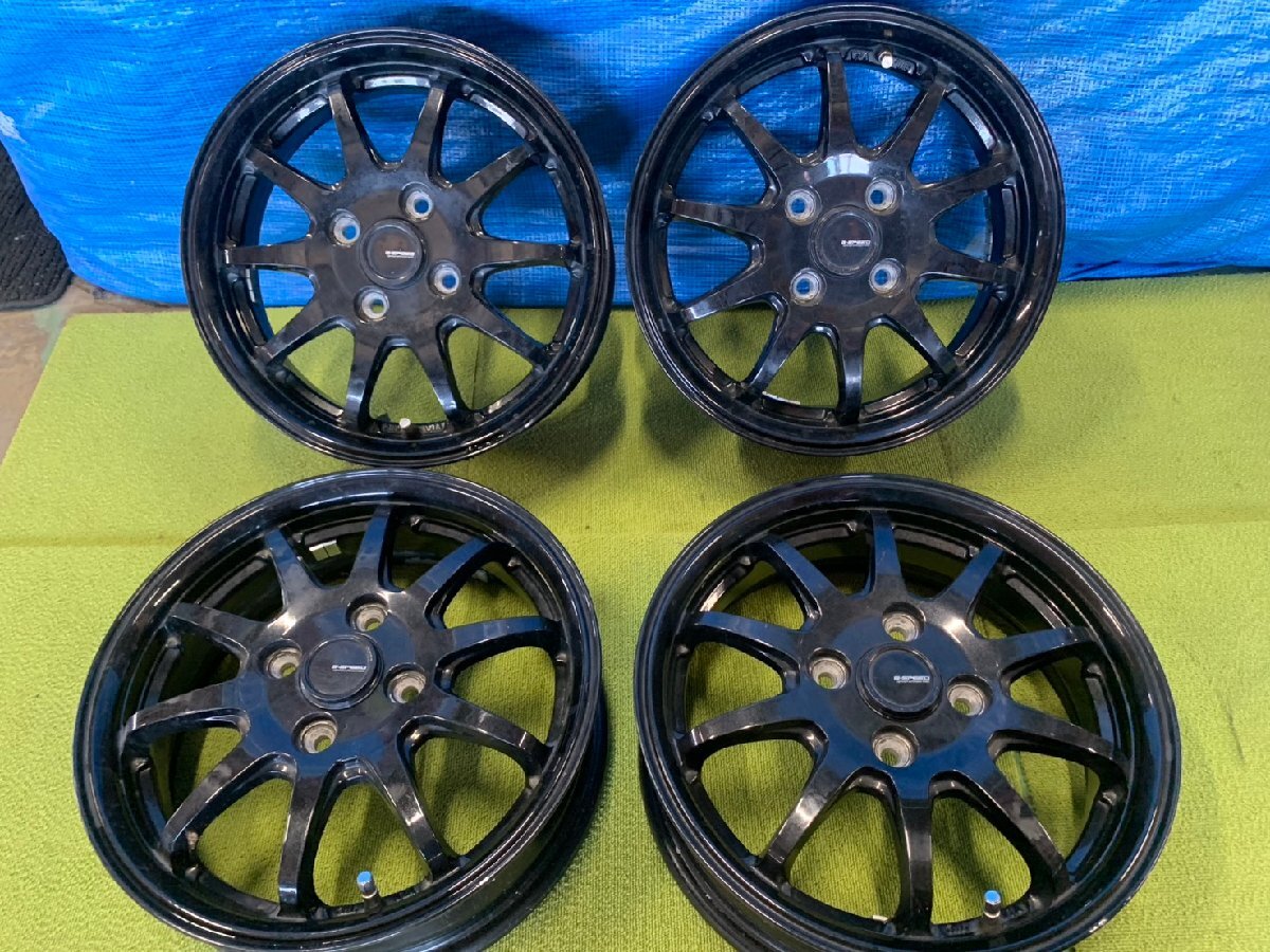 14インチ　社外アルミホイール　スポークホイール　4.5J　PCD100　+45　4ｈ　軽自動車等[S/16962]