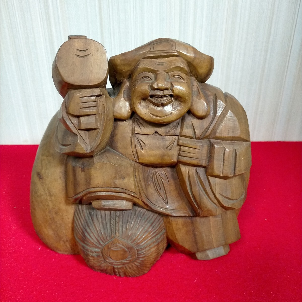 ● 七福神　 大黒天　 木彫り　 縁起物●Ｃ−4