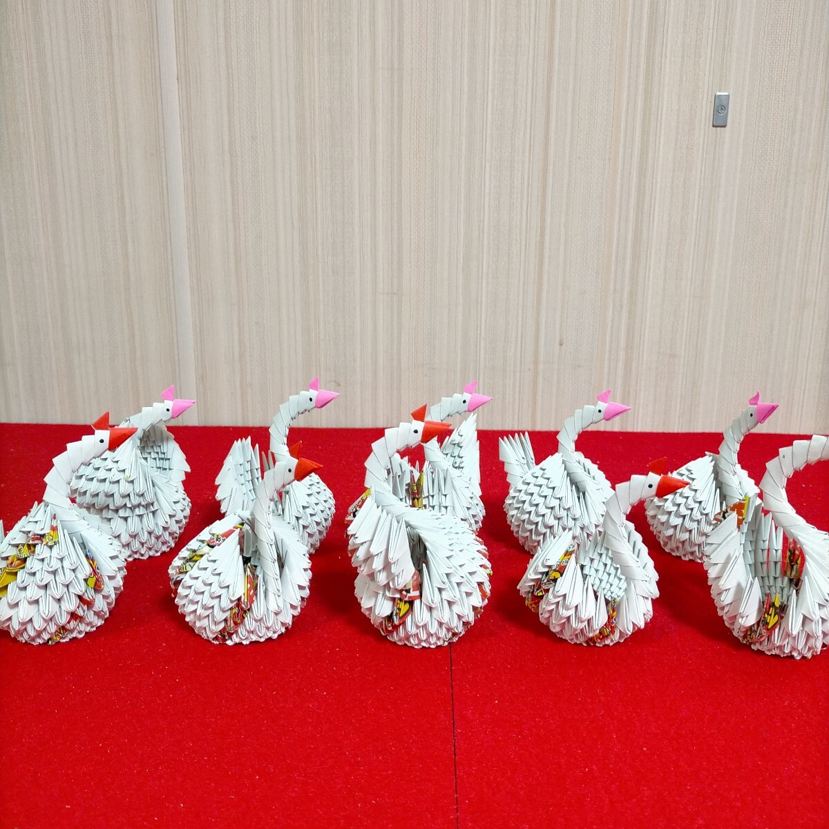●折り鶴　 縁起物　 置物　 インテリア●Ｍ-8
