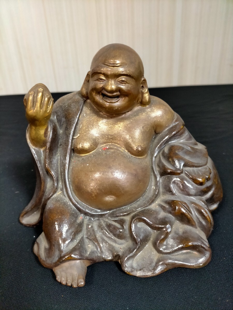 ● 置物 七福神 布袋様 縁起物 オブジェ インテリア　焼き物●